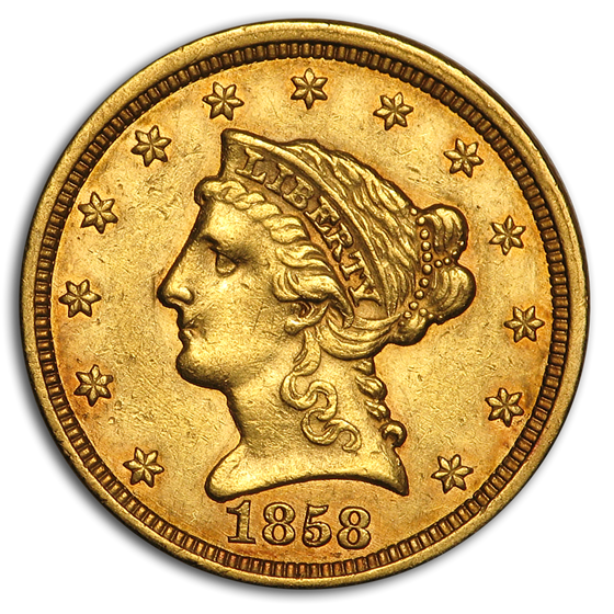1858 $2.50 Liberty Gold Quarter Eagle XF 1858 $2.50 Liberty Gold Quarter Eagle XF
